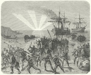 Giuseppe Garibaldi landing at Marsala, Sicily