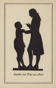 Goethe with Fritz von Stein by German School