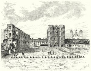 Hampton Court Palace, Richmond upon Thames (engraving) by German School