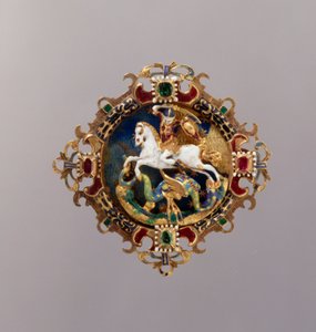 Hat Agrafe featuring St. George by German School