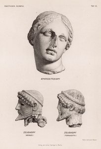 Heads of Aphrodite and Zeus from Olympia, Greece by German School