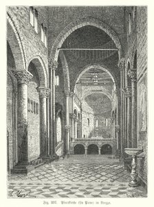 Interior of the Church of Santa Maria della Pieve, Arezzo, Italy by German School