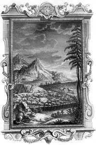 Jacob, the Faithful Shepherd, protecting his flock of sheep from the attack by wolves, 1731