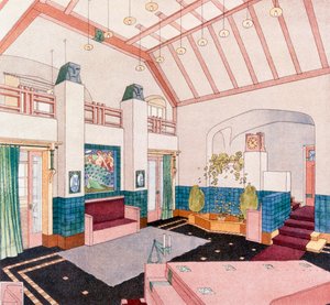 Jugendstil or Early Modernist Style Living Room