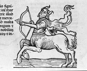 Le Sagittarius - in Treatise by Johannes Angeli De Magnisconnectionibue annorum revolutionibus ac eorum pefectionibus. Augsburg, Erhard Ratdolt