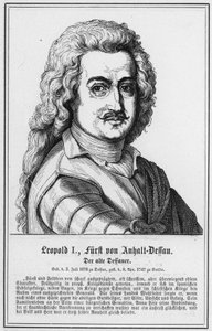 Leopold I, Prince of Anhalt-Dessau, The Old Dessauer (engraving) by German School