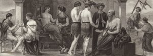 Life and the arts in Ancient Greece. Illustration for Bilder-Atlas by German School