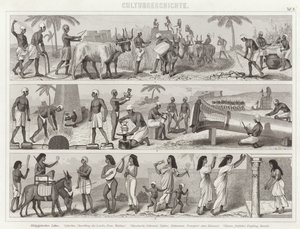 Life in Ancient Egypt (Illustration for Bilder-Atlas)