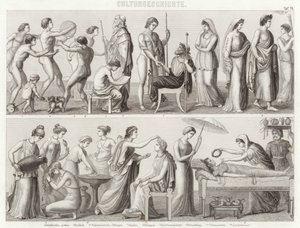 Life in Ancient Greece (Illustration for Bilder-Atlas) by German School