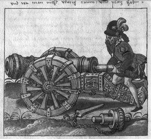 Loading a Cannon through the Breech, illustration from 