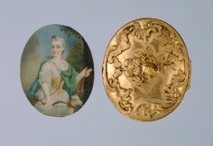 Locket with miniature of Wilhelmine as Diana, mid-18th century
