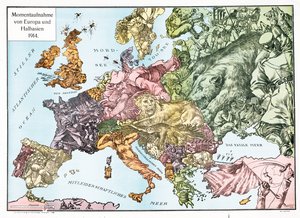 Map of Europe in 1914, published 1915