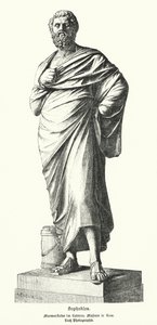 Marble statue of Sophocles
