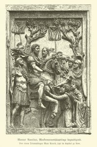 Marcus Aurelius Pardoning Marcomannic Chiefs by German School