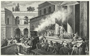 Mark Antony precipitates a riot with his oration at Julius Caesar