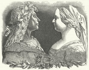 Matthias Corvinus, King of Hungary, and his queen, Beatrice of Naples (engraving) by German School