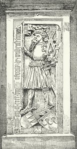 Memorial stone at Brixen Cathedral of the German poet and diplomat Oswald von Wolkenstein by German School