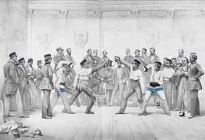 Mensuren or Student Members of the Duelling Society in Dresden in Their Blue, White and Black Uniform