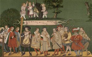 Musicians from Augsburg, Germany, Playing for Dancers of the Geschlechtertanz, 1520