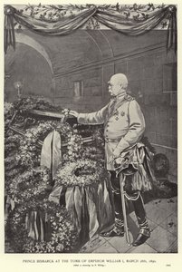 Otto von Bismarck at the tomb of Emperor William I