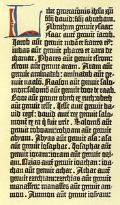 Part of a column of Gutenberg