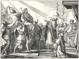 Pepin the Short proclaimed King of the Franks, 751 by German School