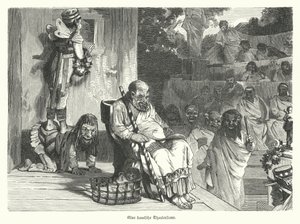 Performance of a comedy at a theatre in Ancient Greece by German School