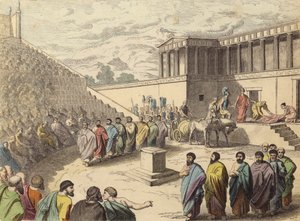Performance of the Play Agamemnon in a Theatre in Ancient Greece by German School