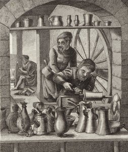 Pewterer by German School