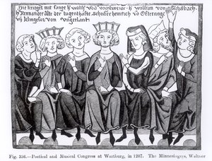 Poetical and Musical Congress, Wartburg, 1207, Illustration from Science and Literature in the Middle Ages and the Renaissance, Written and Engraved by Paul Lacroix, 1878