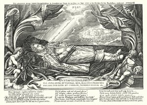 Portrait of the Dead King Gustavus Adolphus of Sweden by German School