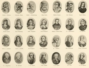 Portraits of famous Germans from Ritter vom Deutschen Geiste by German School