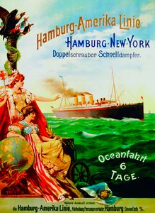 Poster Advertising the Hamburg American Line, 1897