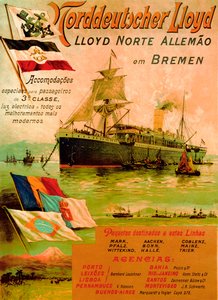 Poster Advertising the North German Lloyd Line, 1898
