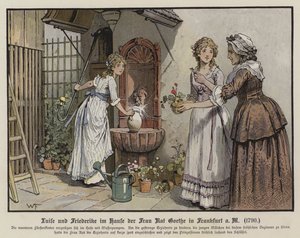 Princesses Louise and Frederica of Mecklenburg-Strelitz at the House of Frau Goethe in Frankfurt