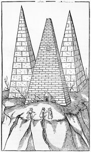 Pyramids of Egypt, Illustration from Cosmographie Universelle by Sebastien Munster, Basel, Published 1554