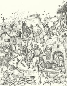 Ravaging and pillaging of a village by German School