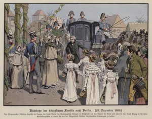 Return of the Prussian Royal Family to Berlin, 23 December 1809 by German School