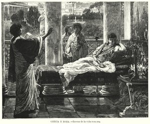 Scene of Life in Ancient Rome by German School