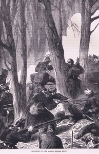 Skirmish in the woods before Metz, Cassells History of the War between France and Germany published by Cassell and Company Limited, c.1890 by German School