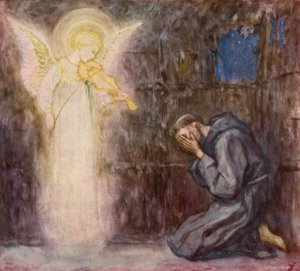 St Francis and the Angel with the heavenly violin by German School