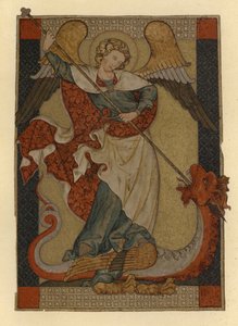 St Michael the Archangel Defeating Satan Depicted as a Dragon by German School