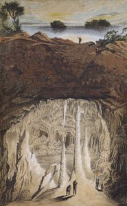 Stalactites and stalagmites in a cave