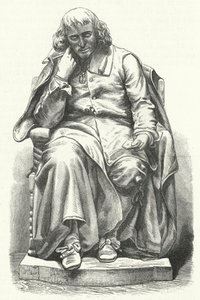 Statue of Dutch philosopher Baruch Spinoza in the Hague (engraving) by German School