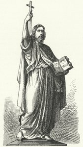 Statue of St Boniface (c675-754), Anglo-Saxon missionary to the Germanic parts of the Frankish Empire, in Fulda by German School