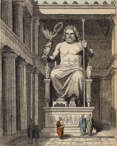 Statue of Zeus in the Ancient Greek Temple at Olympia by German School