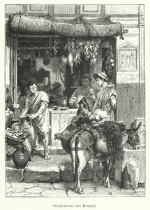 Street scene in the ancient Roman town of Pompeii by German School