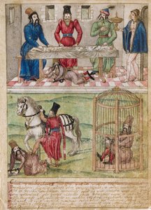 Sultan Bayezid I (c. 1360-1389) Captured by Tamerlane (1336-1405) after the Battle of Ankara in 1402 by German School
