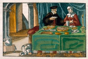 Supper Table, from a German Manuscript, c.1650 by German School