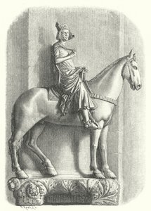 The Bamberg Horseman, Statue at Bamberg Cathedral, Germany (engraving) by German School